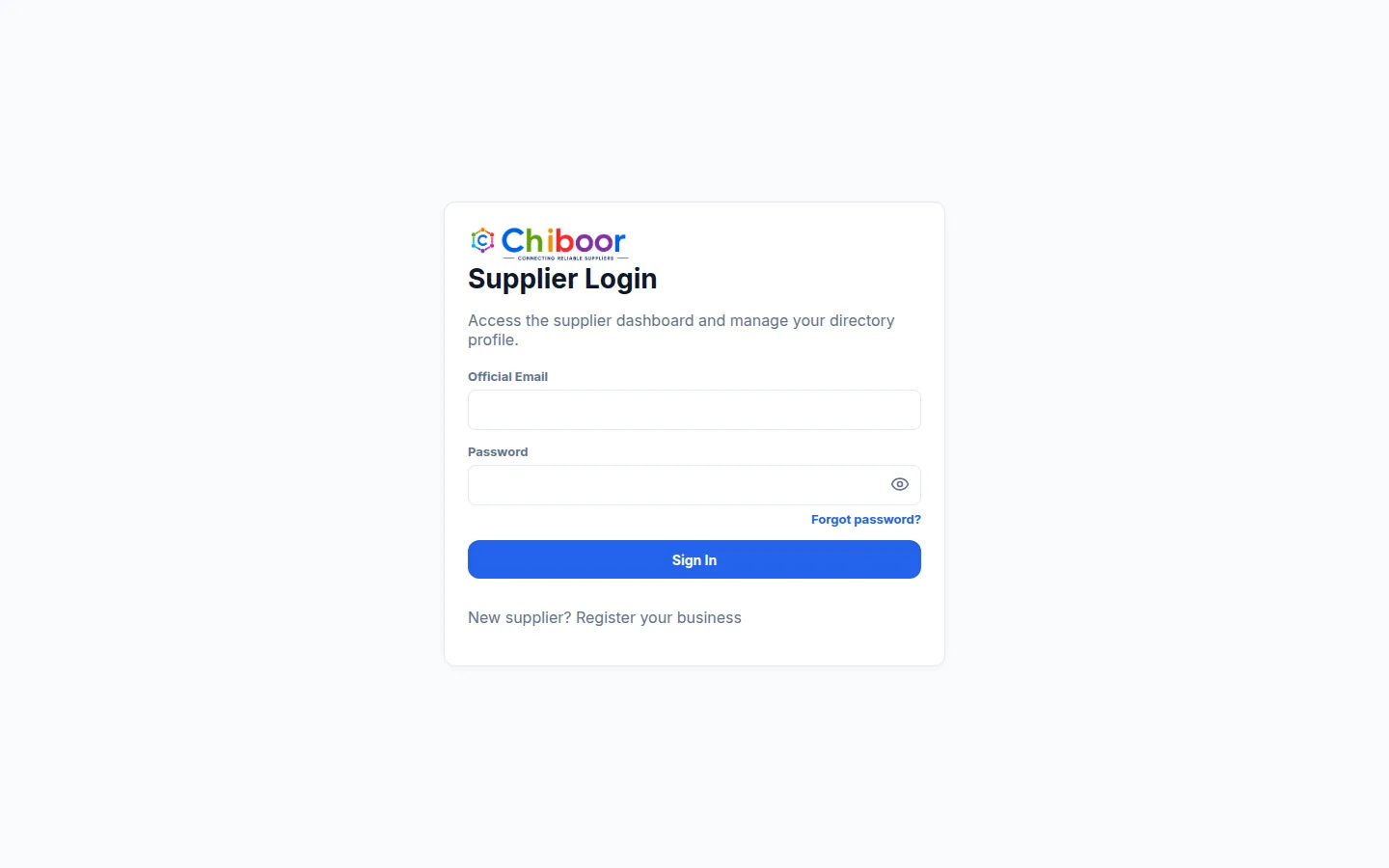 Chiboor authentication