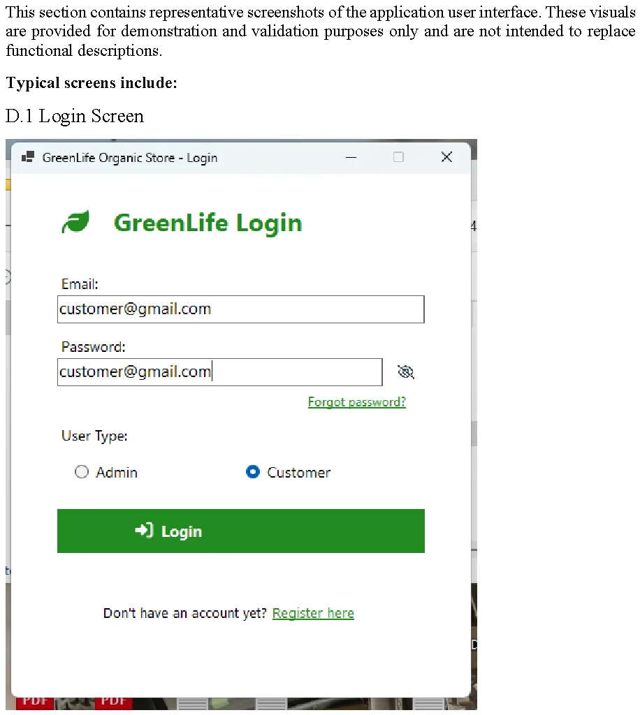 GreenLife login screen