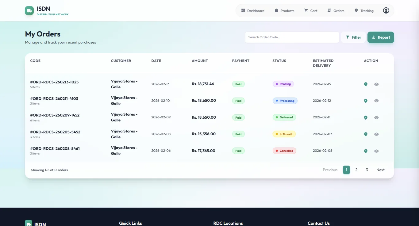 My Orders page