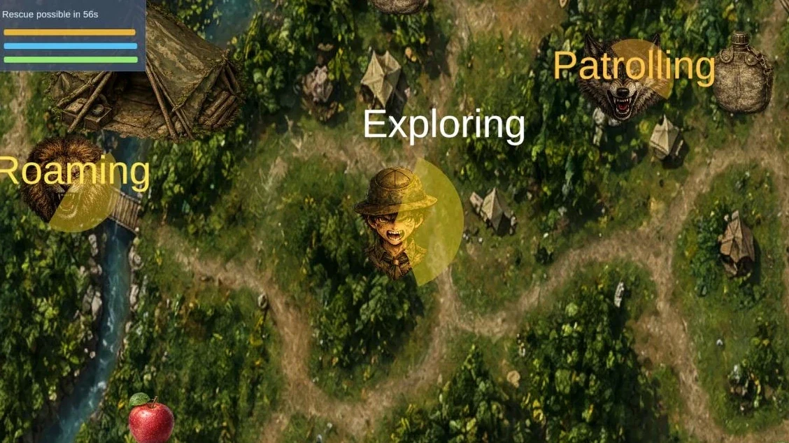 Level 2 with wolf and lion active