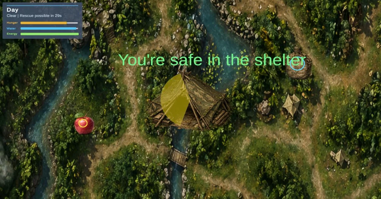 Scout approaching or using shelter