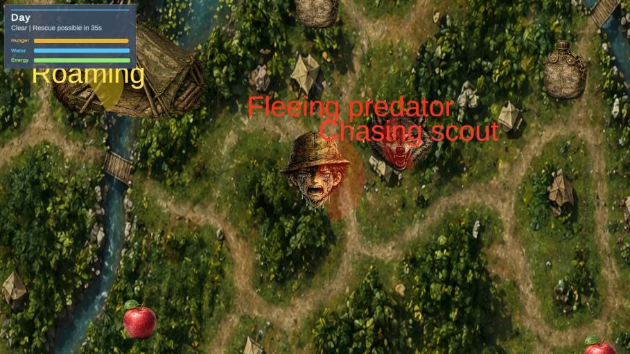 Game overview of the survival jungle