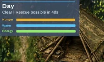 Hunger water energy HUD bars