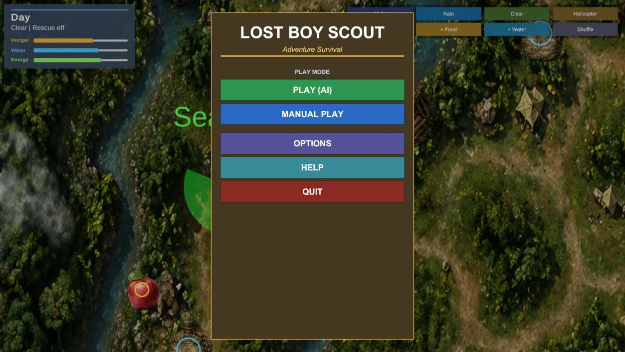 Lost Boy Scout Adventure main menu