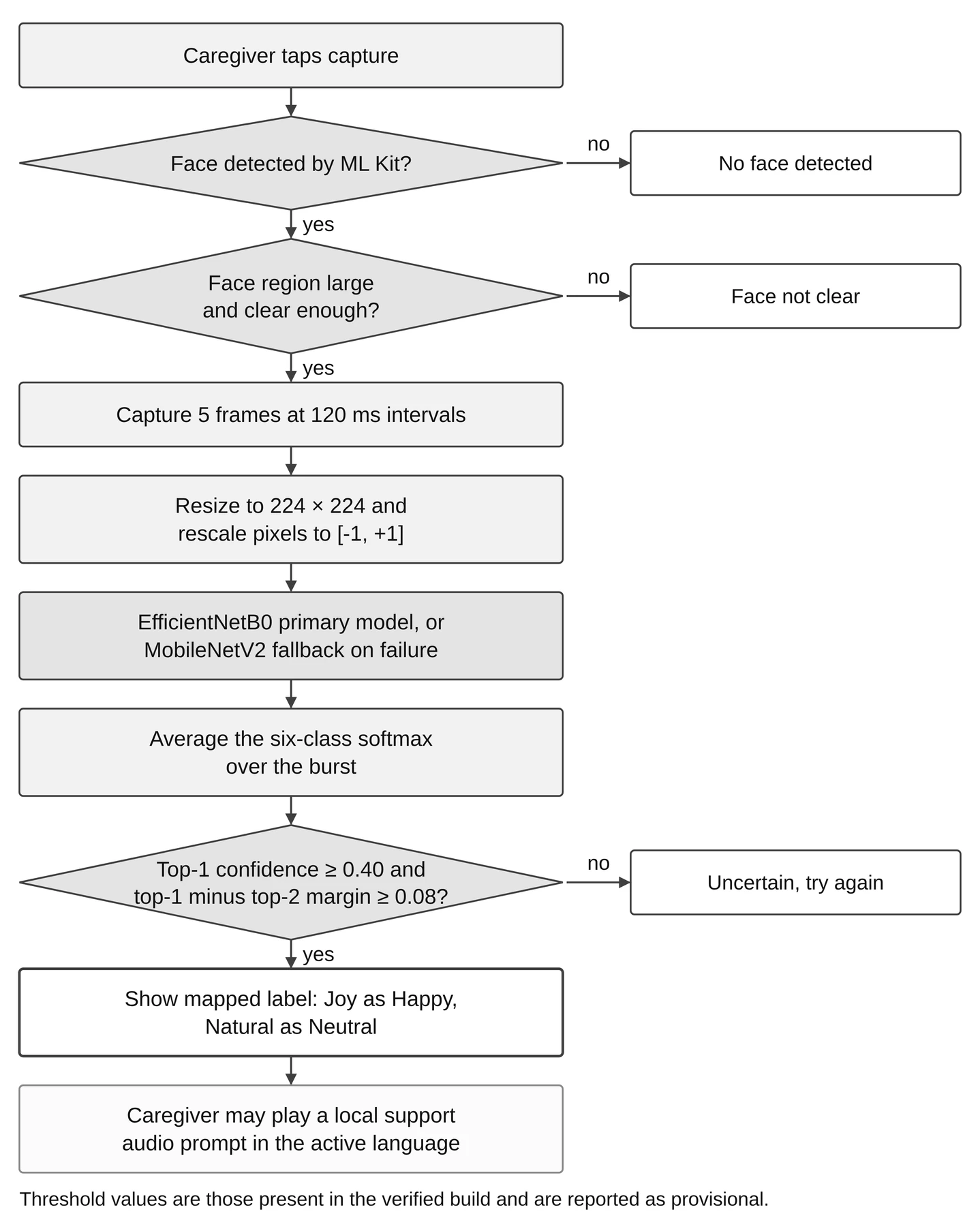 Facial expression recognition workflow
