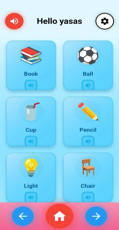 AAC category navigation screen