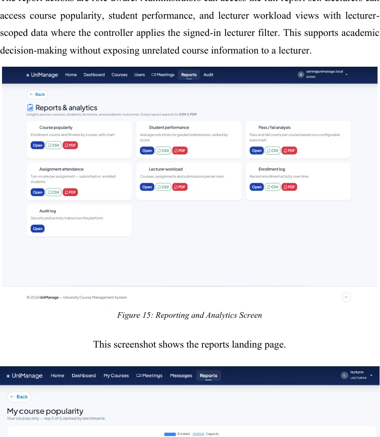 UniManage reports